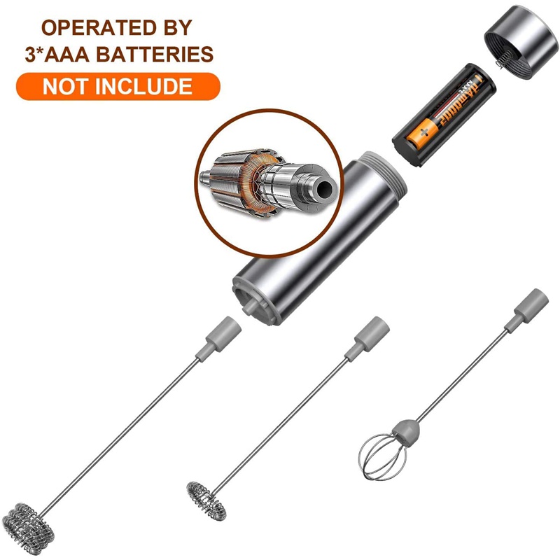 Máy đánh trứng tạo bọt sữa cầm tay 3 cấp chạy bằng pin tiện lợi