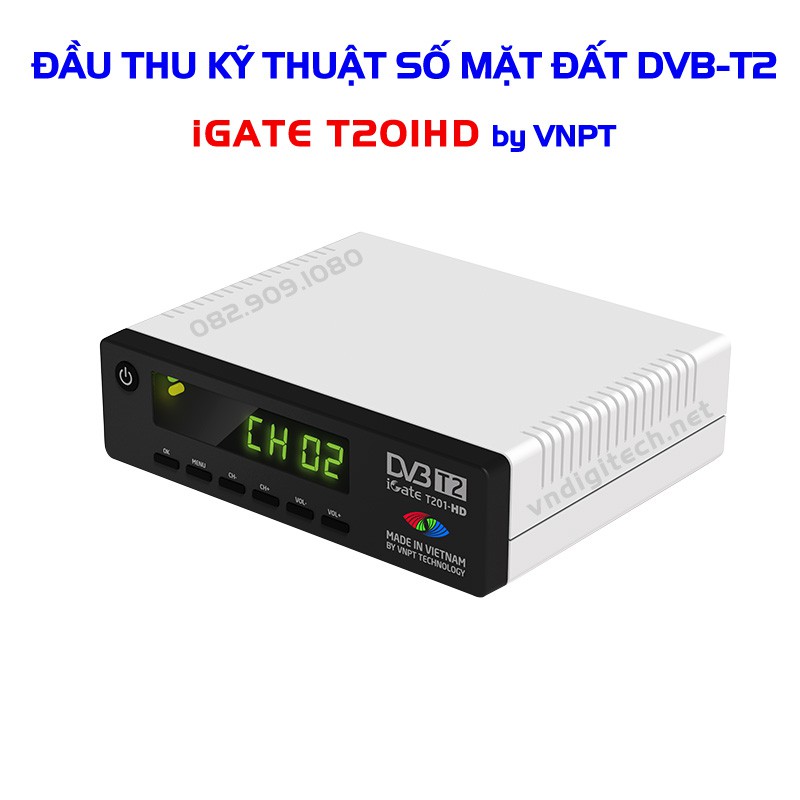 Đầu Thu DVB T2 VNPT iGate T201HD Chính Hãng Xem Bóng đá thể thao miễn phí trên kênh VTV HD DVB-T2