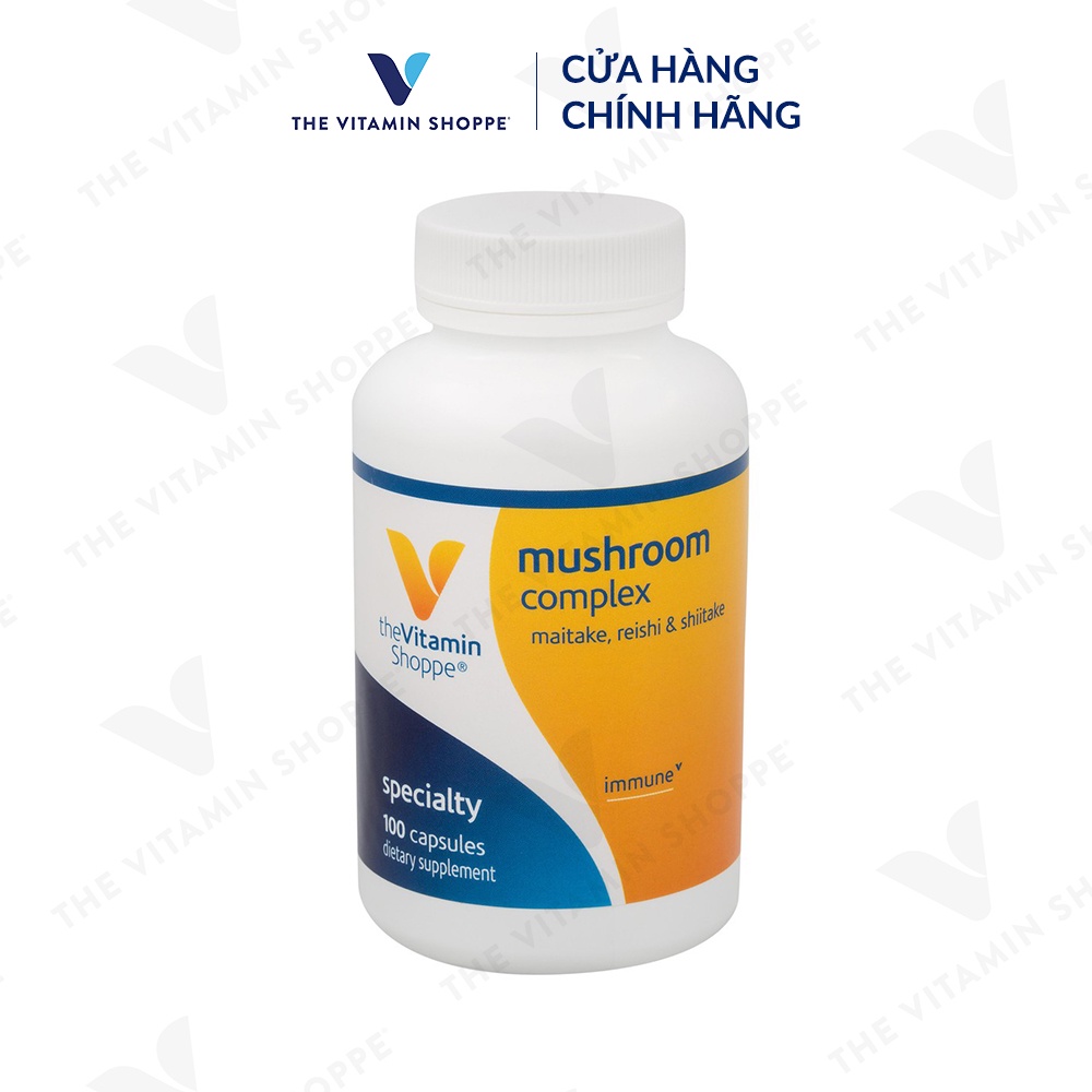 Viên uống nấm tổng hợp tăng sức đề kháng THE VITAMIN SHOPPE Mushroom Complex 100 viên