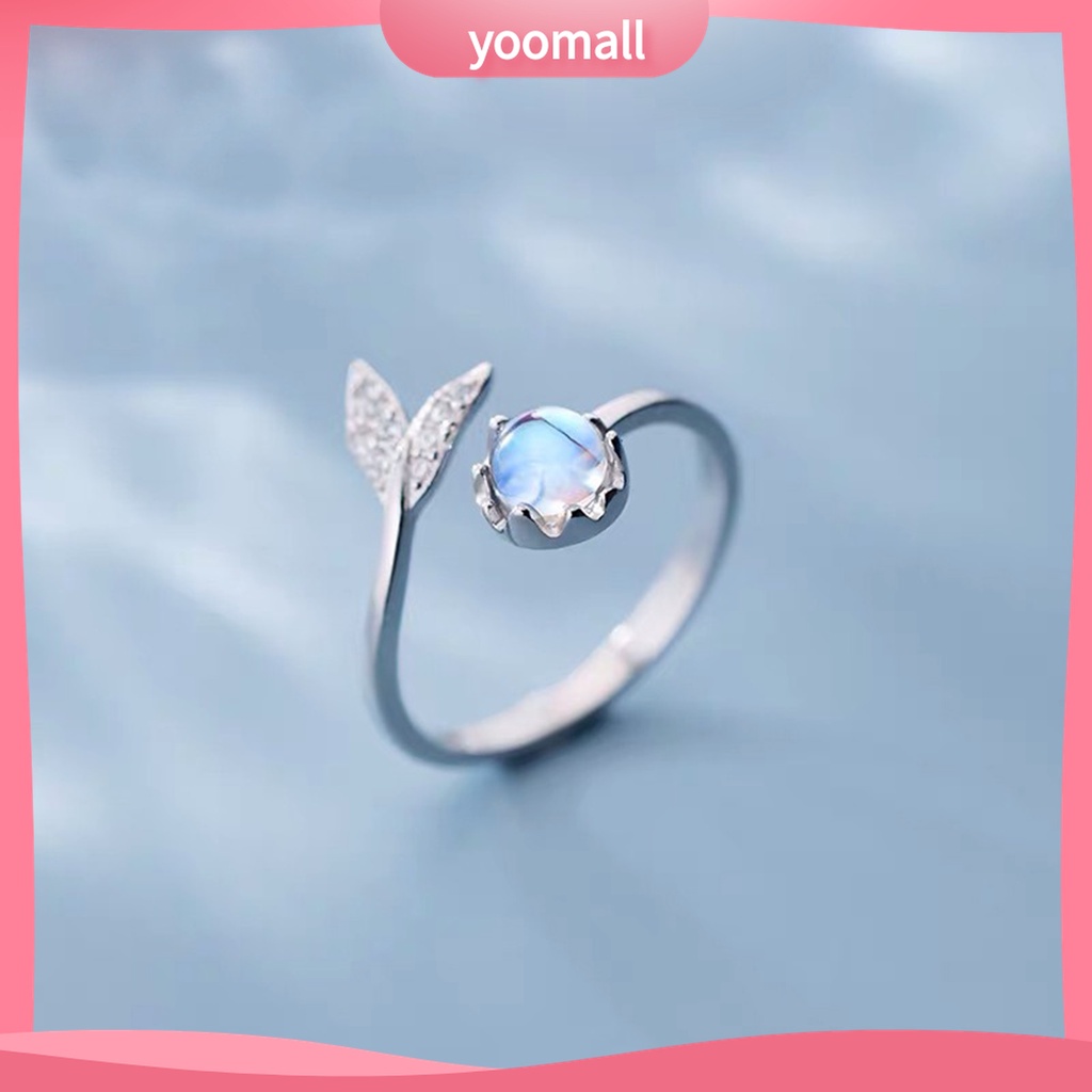 Yomall♡ Nhẫn Hở Hình Đuôi Cá Sáng Tạo Bằng Hợp Kim Chống Rỉ Sét Thời Trang Cho Nữ