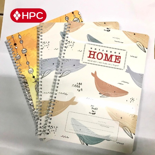 Sổ Tay Sổ Lò Xo A4 200 Trang Giấy Đẹp Gáy Dễ Lật Mở Không Thấm Mực Ra Trang Sau Notebook Ghi Chép Tiện Lợi