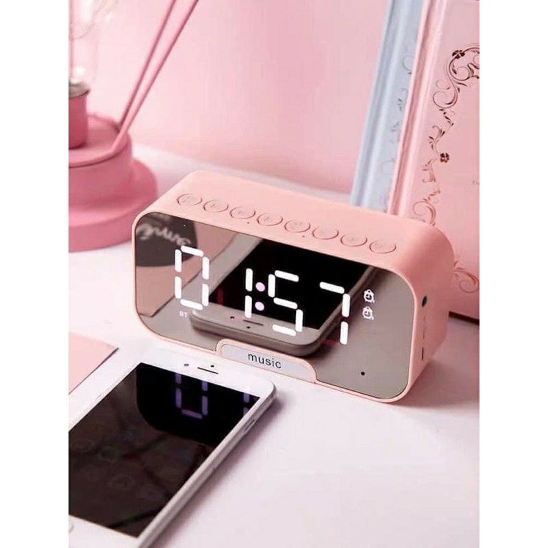 Loa Bluetooth kiêm đồng hồ báo thức G10 màn hình tráng gương tích hợp đài FM cộng thẻ nhớ..*