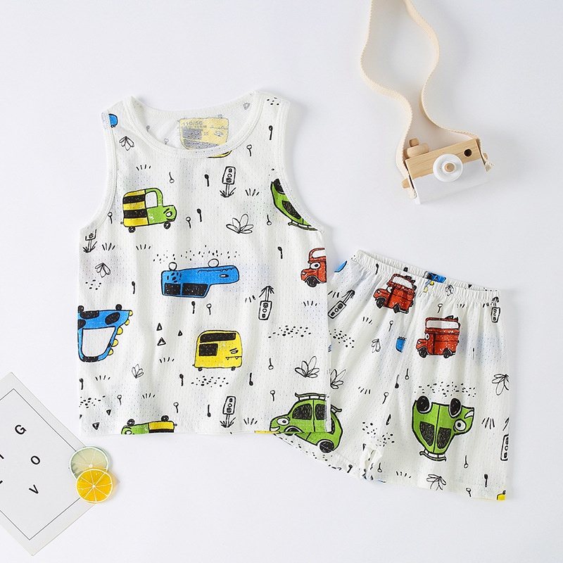 Bộ thun bé trai bé gái lỗ thông hơi sát nách hàn quốc BT20 size 90-150 9-35 kg thời trang trẻ em hàng quảng châu