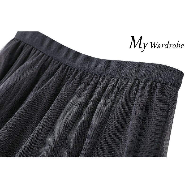 Chân Váy Dài Lưng Cao Xếp Ly Bằng Vải Gauze Dành Cho Nữ