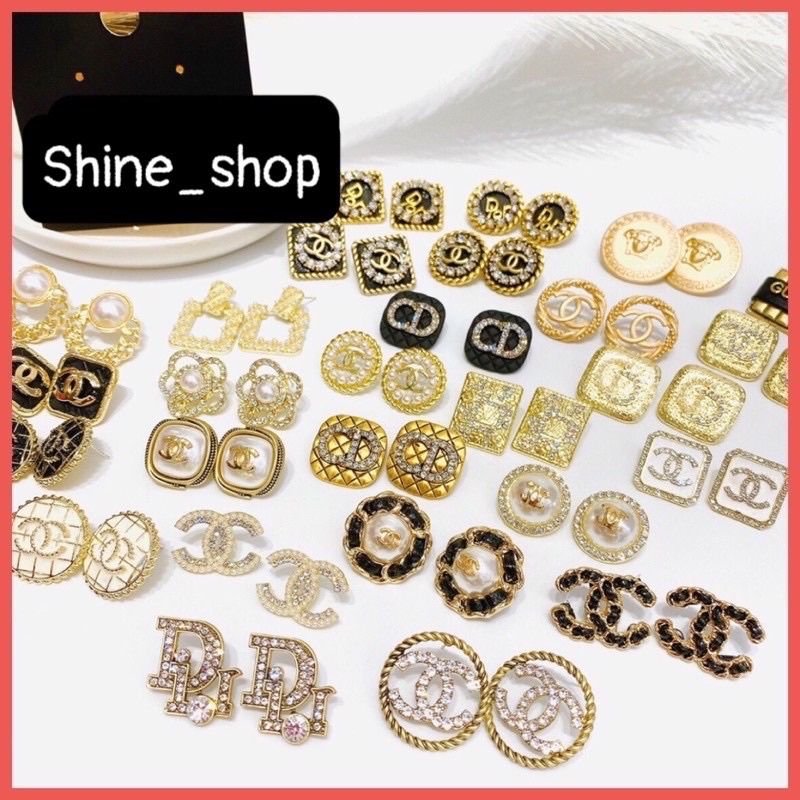 Bông tai hót trend. CD , chan€l. di0r . hàng có sẵn. bông tai mới
