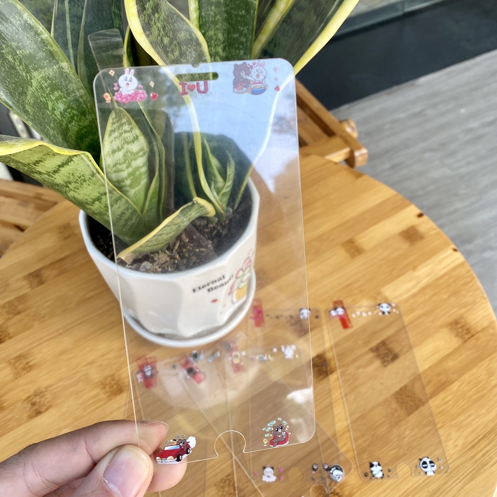 Kính cường lực in hình nhân vật hoạt hình dễ thương Iphone 7 plus / 8 plus / 6 plus / 6s plus / 5 5s  trong suốt