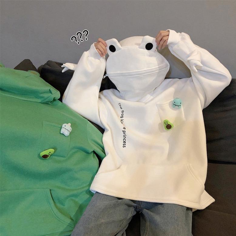 🌸hấp dẫn🌸 Áo Hoodie Dáng Rộng Hình Ếch Độc Đáo Thời Trang Cho Nam | BigBuy360 - bigbuy360.vn