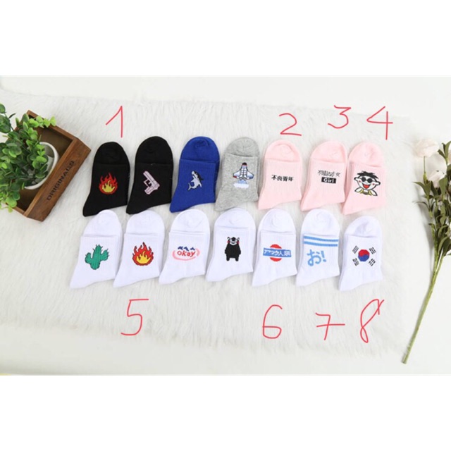 Vớ tất hình lửa và chữ hàng Quảng Châu