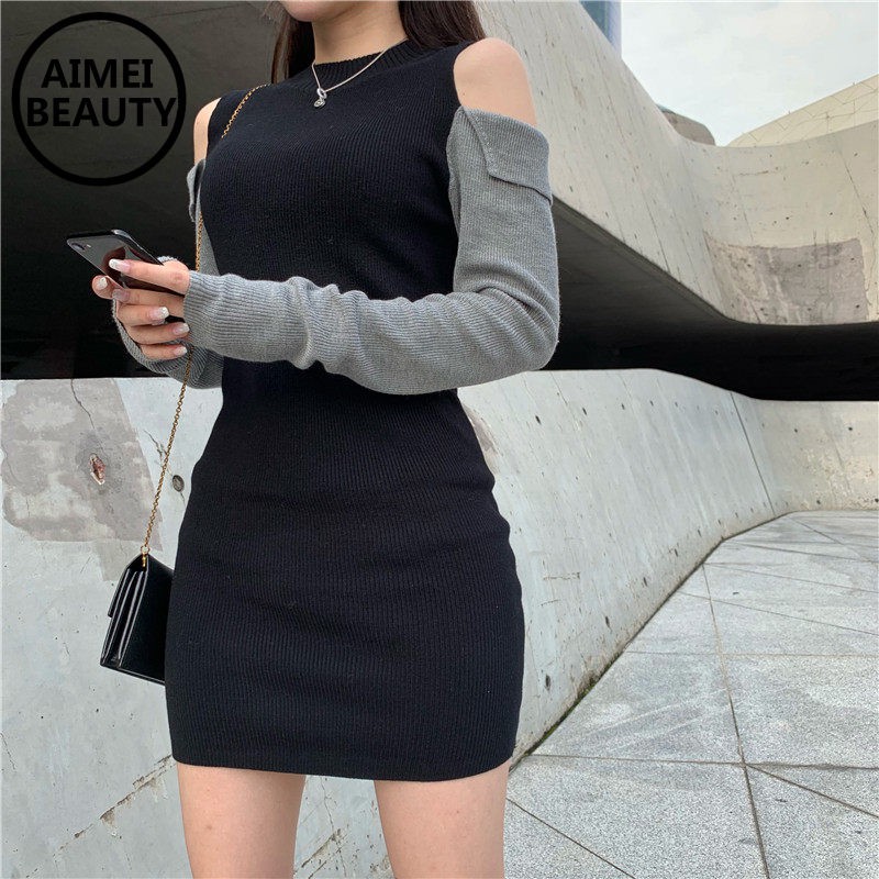 Đầm Dệt Kim Dài Tay Trễ Vai Gợi Cảm Cho Nữ | BigBuy360 - bigbuy360.vn
