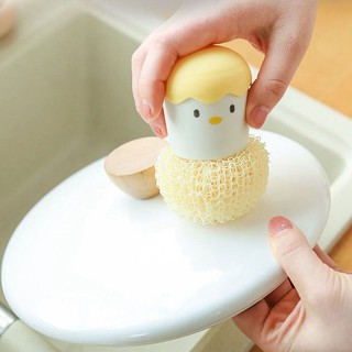 Cọ chà rửa nồi có tay cầm hình vỏ trứng gà có thể thay thế/tháo rời tiện dụng