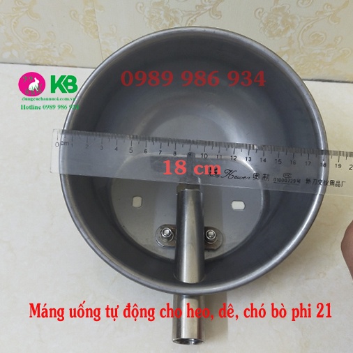 Máng uống tự động cho heo, dê, chó chất liệu inox dày