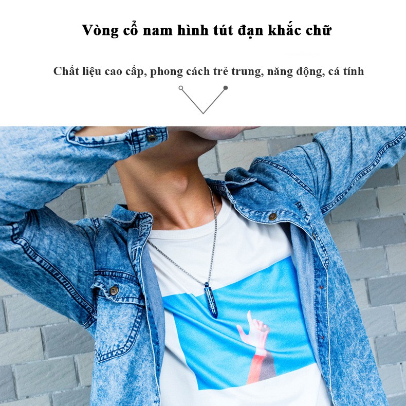 Vòng cổ titan nam cao cấp hình tut in thánh giá có thể tháo rời cất mật thư