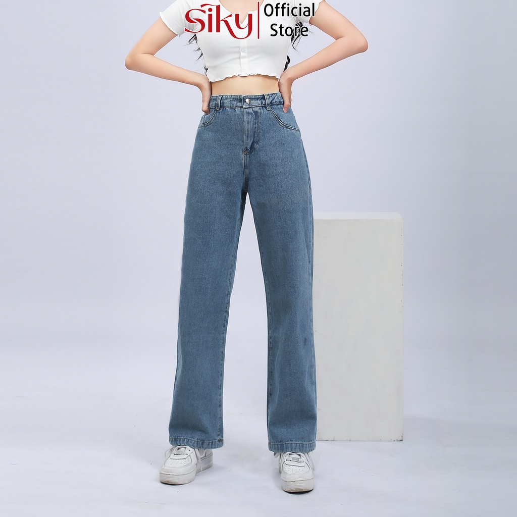 Quần jeans nữ SIKY ống rộng cao cấp - 3132