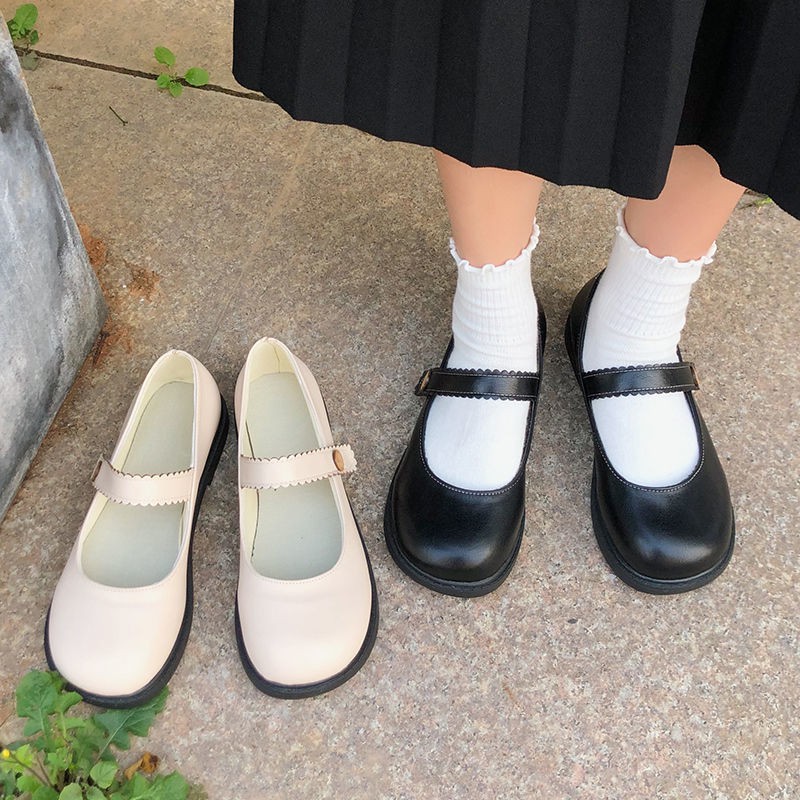 ✺㍿✘Mori phụ nữ giày da nhỏ nữ trong retro phong cách Anh sinh viên phiên bản Hàn Quốc của chị em hoang dã mềm mại màu đe