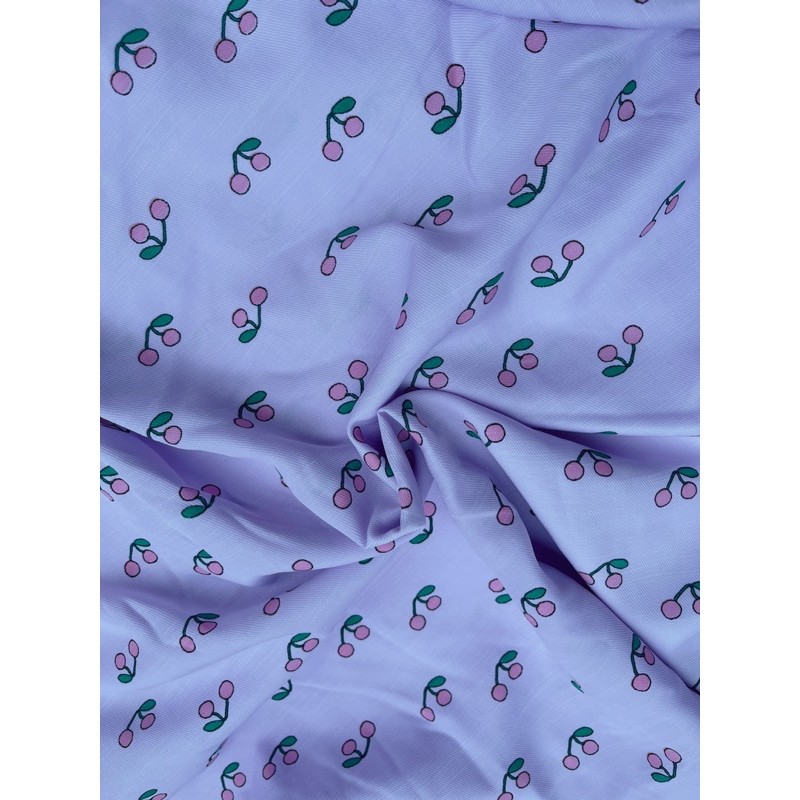 vải đũi mềm may scunshies hình quả chery 2021