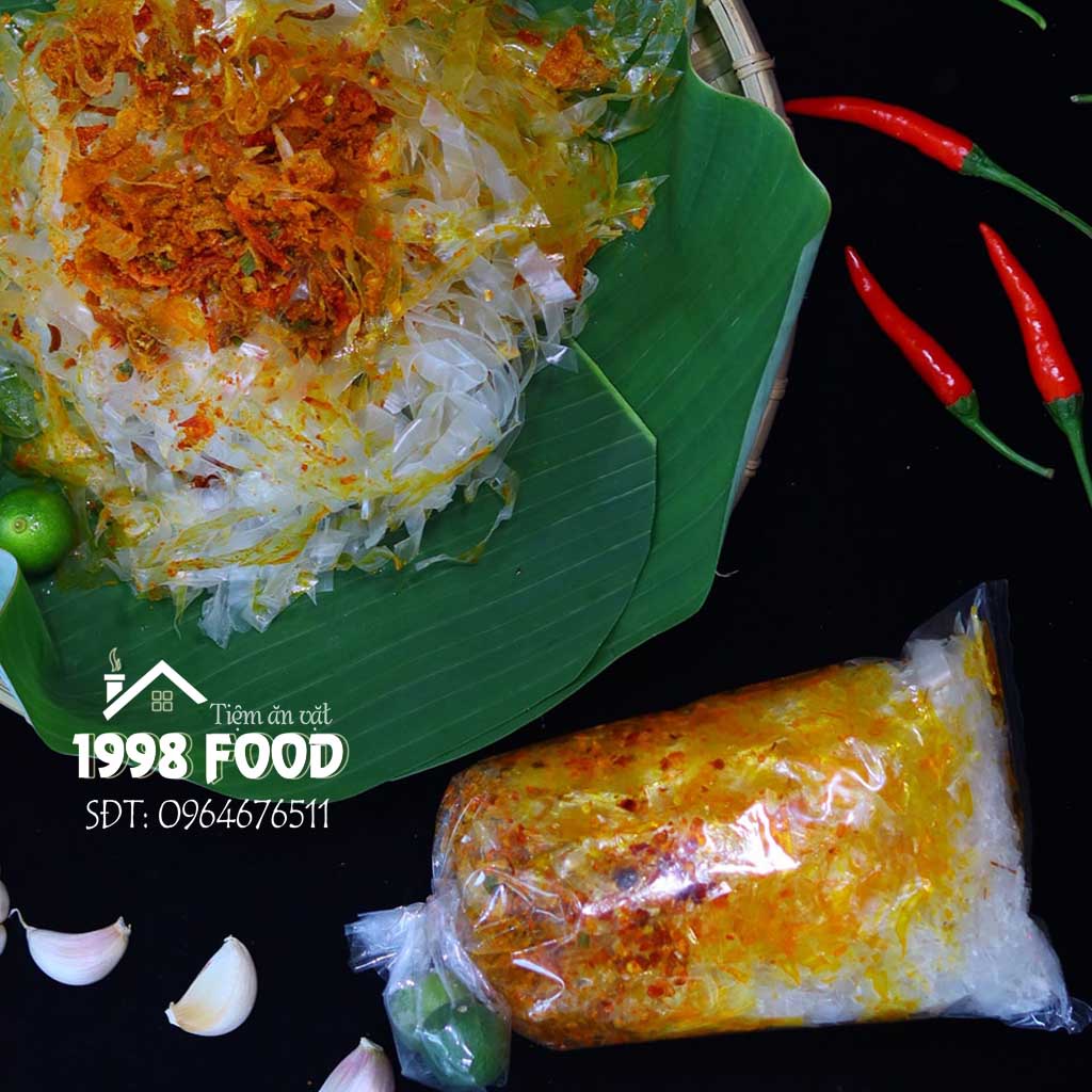 Bánh Tráng Sợi Trộn Tôm Sa tế
