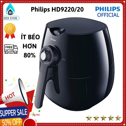 Nồi Chiên Không Dầu ❤️❤️ Philip HD9220/20 Chính Hãng - Giảm Đến 80% Chất Béo