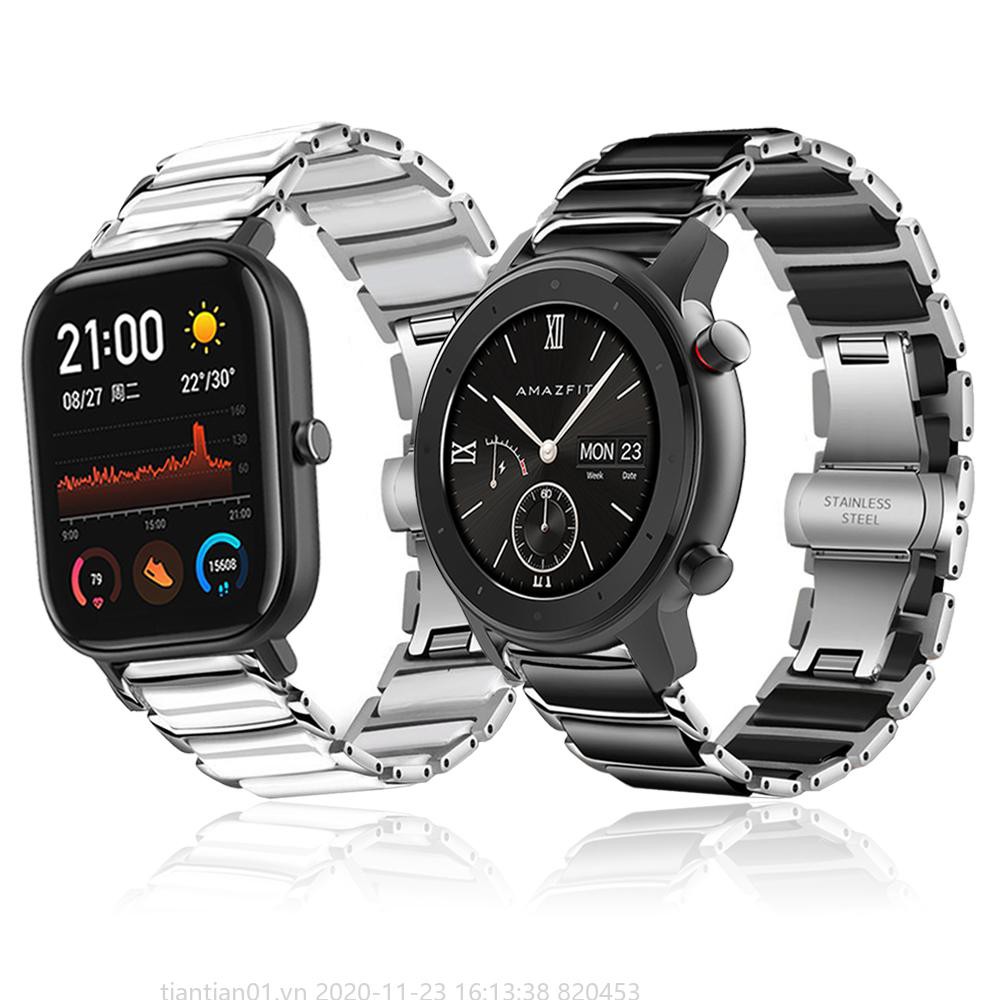 Dây Đeo Bằng Gốm Cho Đồng Hồ Thông Minh Huami Amazfit 3 Gtr Gts Bip S