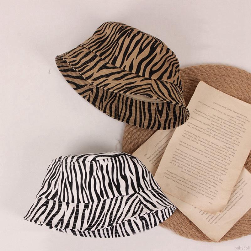 Nón bucket họa tiết da báo và cây cối thời trang cho bé