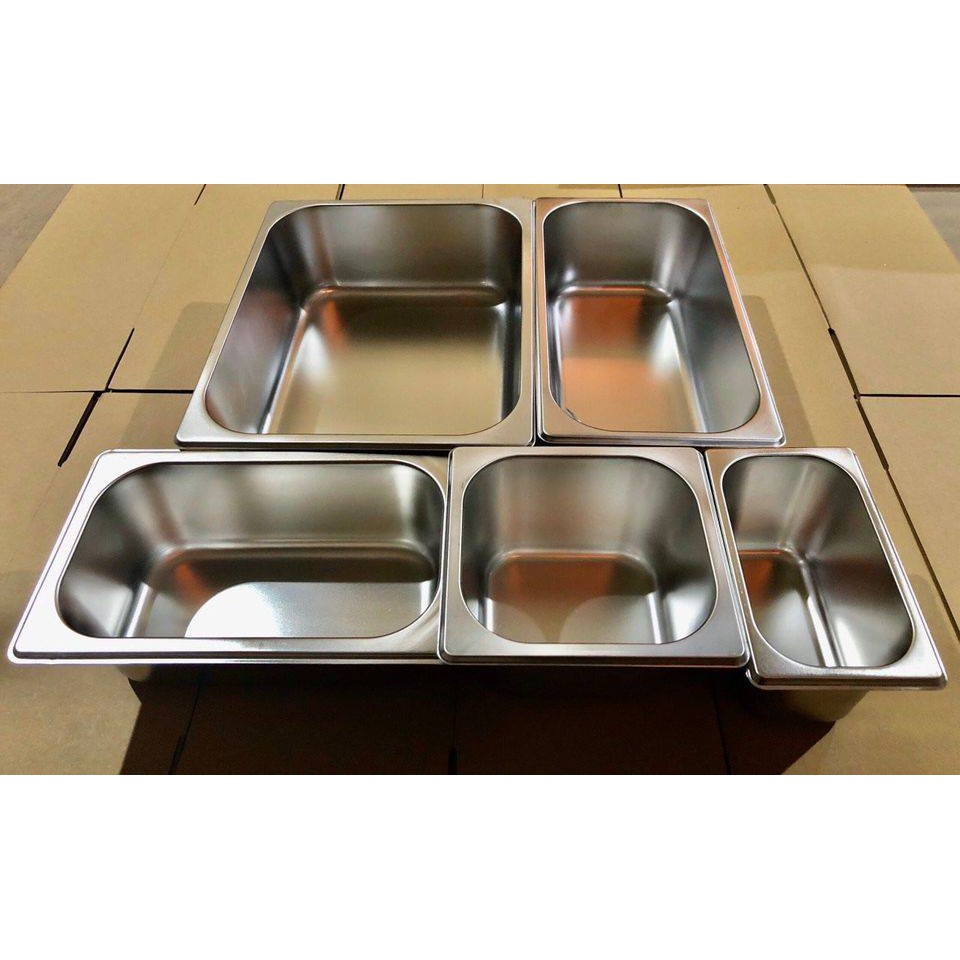 [SỈ] Khay Đựng Topping Inox Sâu 10cm (Có Nắp) - Khay Đựng Chè, Trân Châu, Topping Pha Chế - Thyna Store