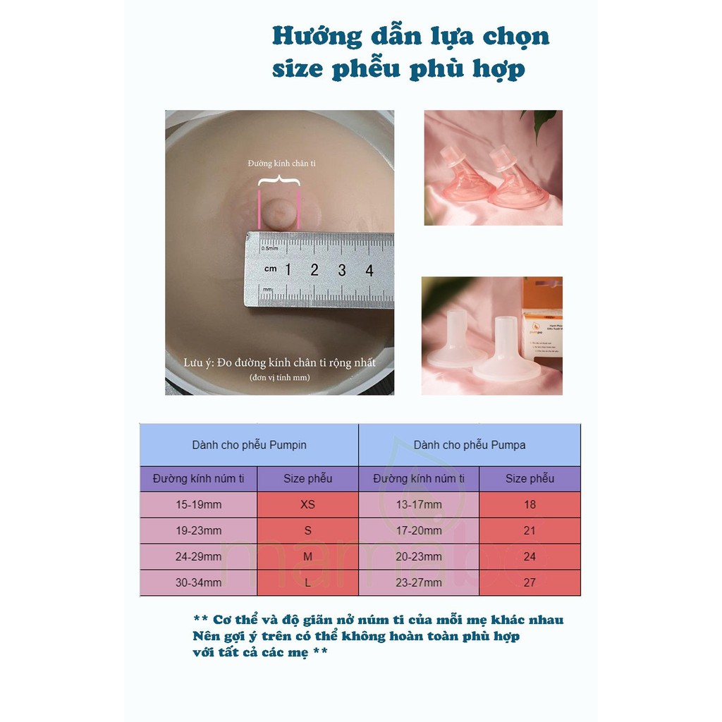 Phễu Hút Sữa Pumpa Comfort Cho Máy Avent, Fazt, Nevi, Cmbear, Sanity, Mamago, Gluckbaby, Kidplaza, Kichilachi,