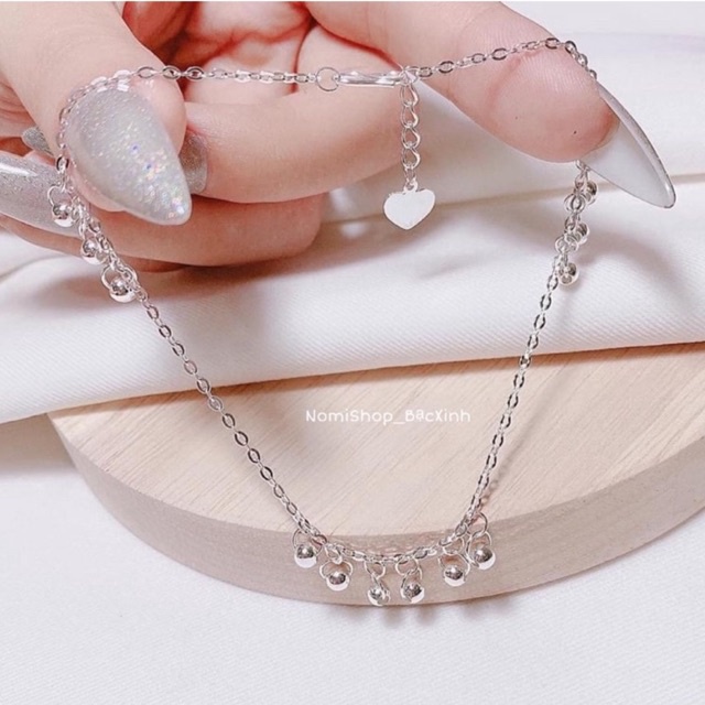 Lắc chân thời trang chất liệu bạc s99 siêu xinh, kiểu dáng tươi tắn bắt mắt Mainomi Shop Bạc Xinh