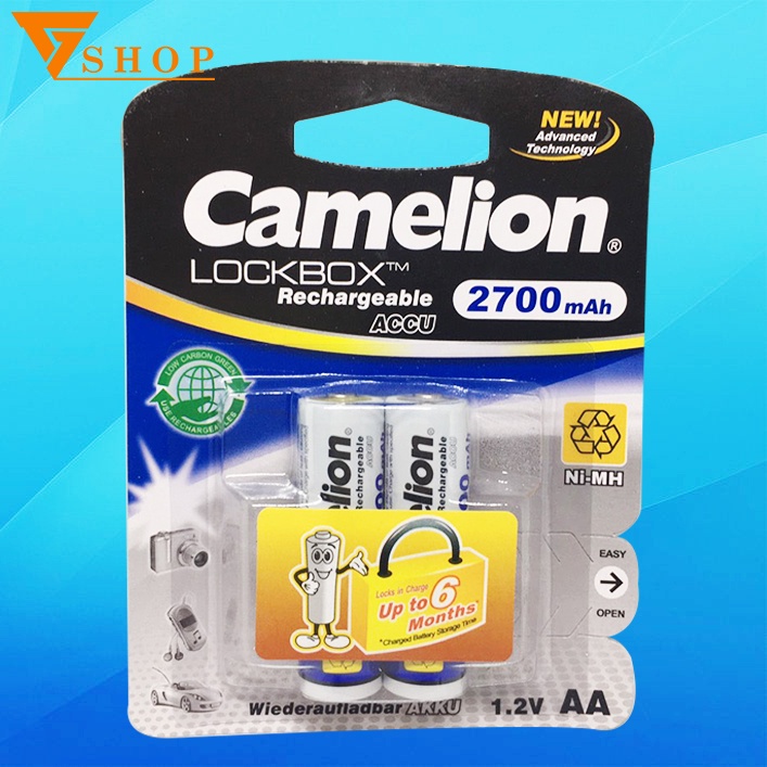 Pin sạc AA Camelion 2300mAh, 2500mAh, 2700mAh Chính Hãng