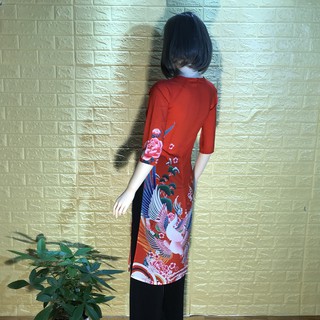 Áo Dài Cách Tân In Thiên Nga