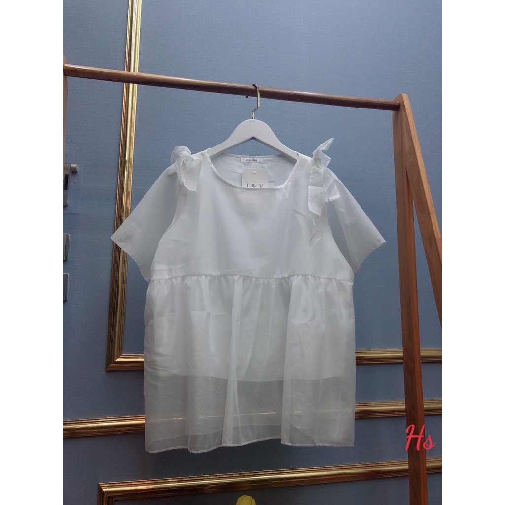 Áo baby doll cổ tròn buộc nơ  Áo dáng xoè siêu xinh luôn ạ