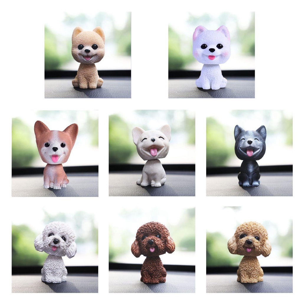 1 Chú Chó Lắc Đầu Bằng Nhựa Resin Trang Trí Xe Hơi