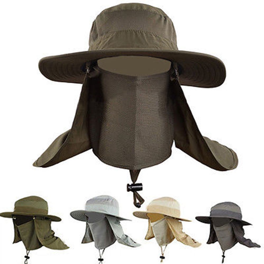 Nón bucket che cổ mặt chống nắng nóng câu cá trượt băng ngoài trời