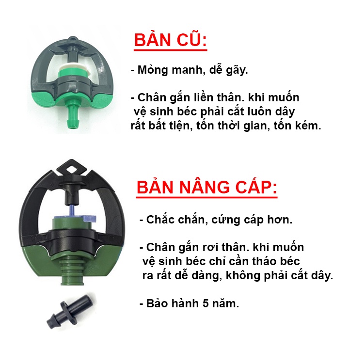 Béc tưới phun mưa T700 mini béc tưới gốc, tưới cây ăn trái, cây lâu năm