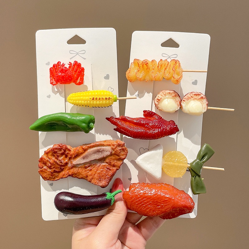 Kẹp Tóc Hình Thức Ăn BBQ Sáng Tạo Dễ Thương Thời Trang Mùa Hè Cho Nữ