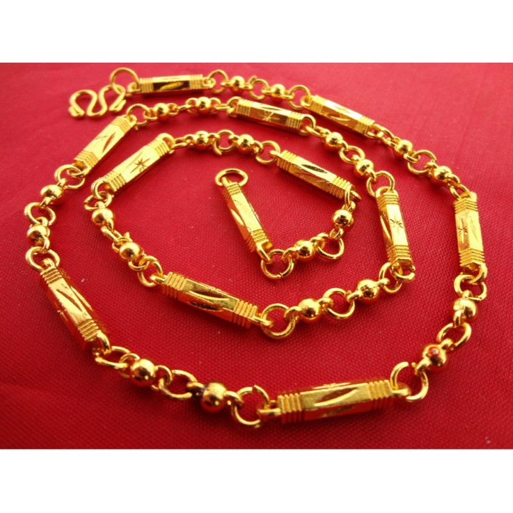 Dây chuyền nam mạ vàng khối đặc vuông 18k