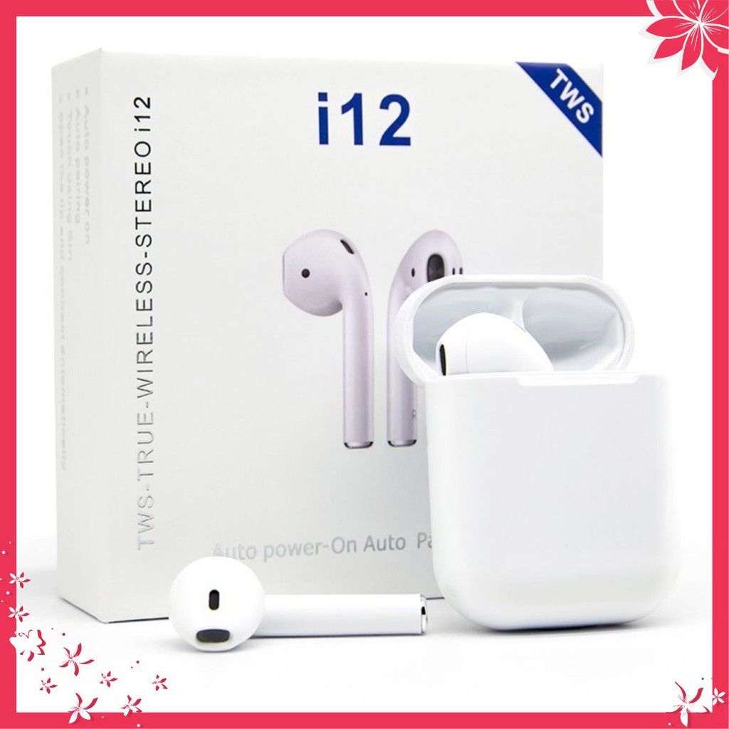 Tai Nghe Bluetooth Không Dây Chính Hãng I12 Nhét Tai Phụ Kiện Tai Nghe Điện Thoại IOS Và Android | I12 sarab8