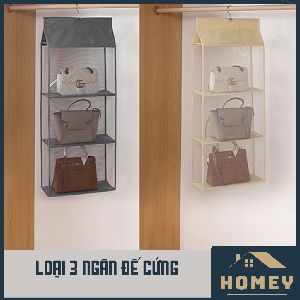 Túi bảo quản túi xách, treo tủ quần áo chống bụi đế cứng loại dày thương hiệu HOMEY