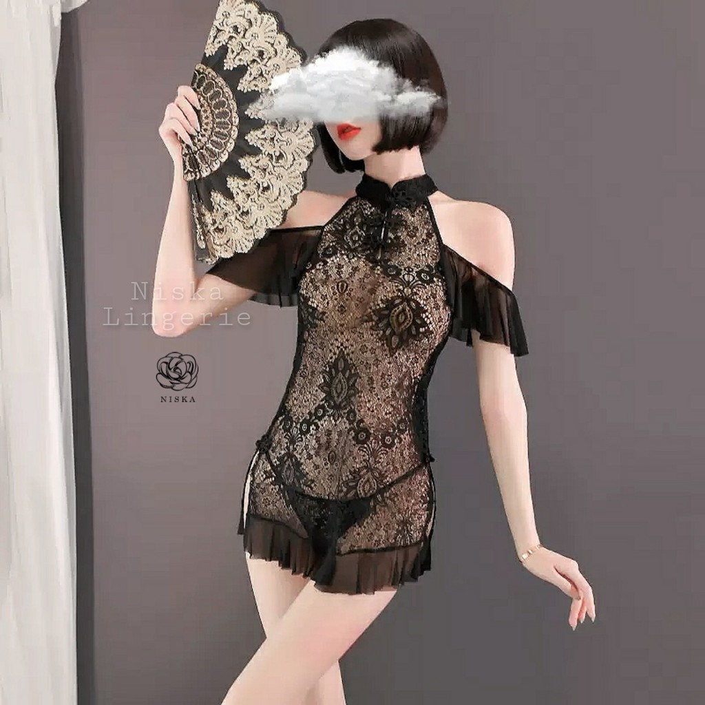 Đầm ren Trung Hoa (2 phiên bản màu) - Mã D207