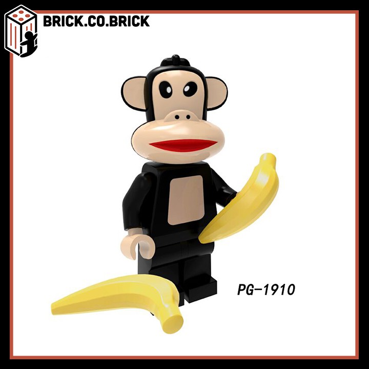 PG8218 - Đồ chơi lắp ráp non lego và mô hình minifigure nhân vật hóa trang những chú khỉ siêu cưng sành điệu.