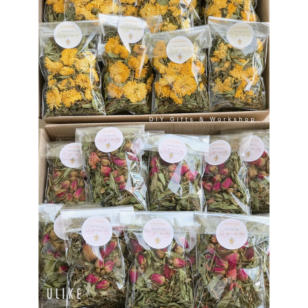 QUÀ TẶNG TRÀ THẢO MỘC HOA HỒNG, HOA CÚC, CỎ NGỌT