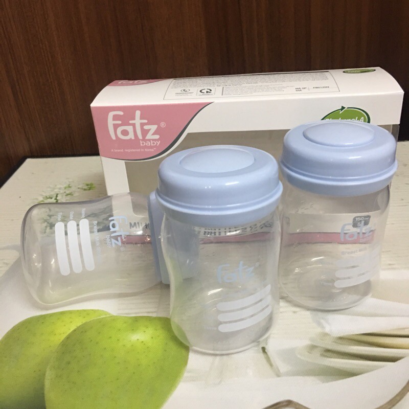 Bình trữ sữa, bình đựng sữa cổ rộng 150ml fatz baby Hàn quốc màu hồng (Set 3 bình)