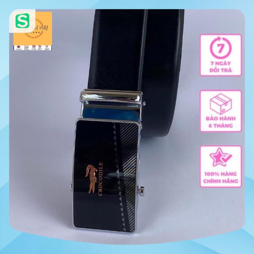 FREESHIP Thắt Lưng Nam Dây Lưng Nam Cao Cấp Da Bò Thật 100% Đầu Cá Sấu Sang Đầu Khóa Tự Động Bảo Hành 1 Năm