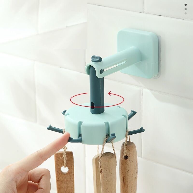 Móc Treo Dán Tường Nhà Bếp Đa Năng  Nhiều Cạnh Có Thể Xoay 360 Độ Tiện Dụng
