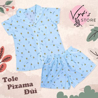 Đồ bộ nữ tole lanh quần đùi pizama