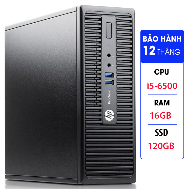 Case máy tính đồng bộ HP ProDesk 400G3 SFF, cpu core i5-6500, ram 16GB, SSD 120GB Tặng USB thu Wifi