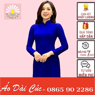 Áo dài 4 tà truyền thống, màu xanh coban, lụa chiffon cao cấp, không nhăn, không xù - T05