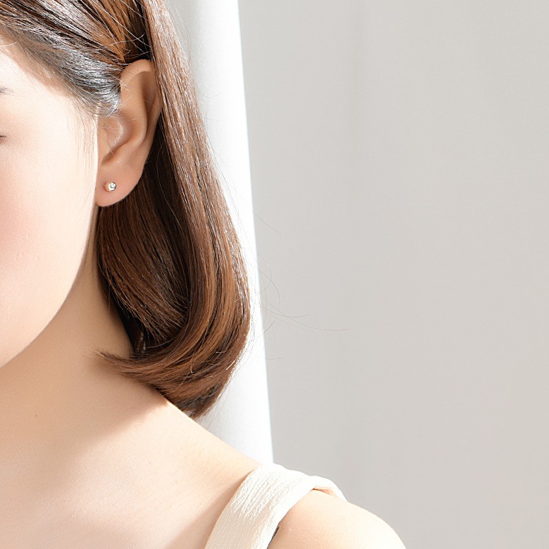 1 Đôi Bông Tai Bạc s925 Thiết Kế Đơn Giản Cho Nữ