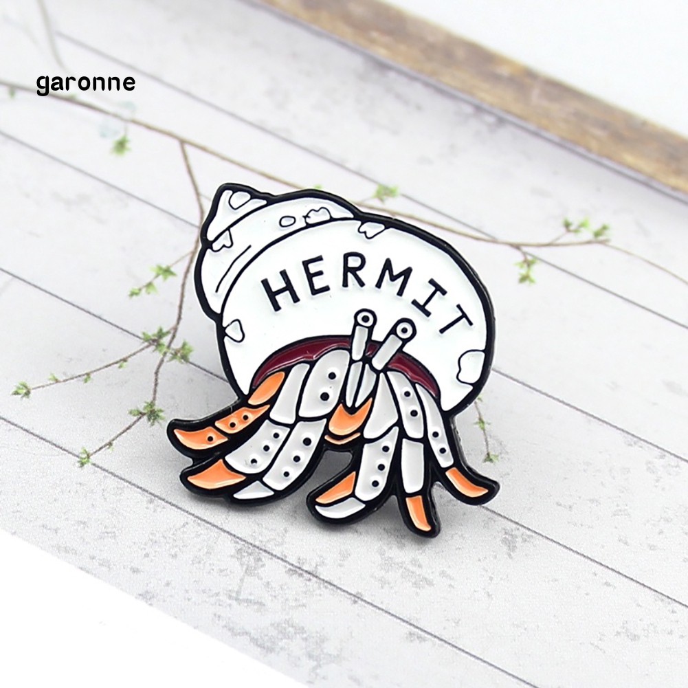 GA_Cartoon Hermit Crab Enamel Brooch Pin Unisex Badge Denim Coat Clothes Decor