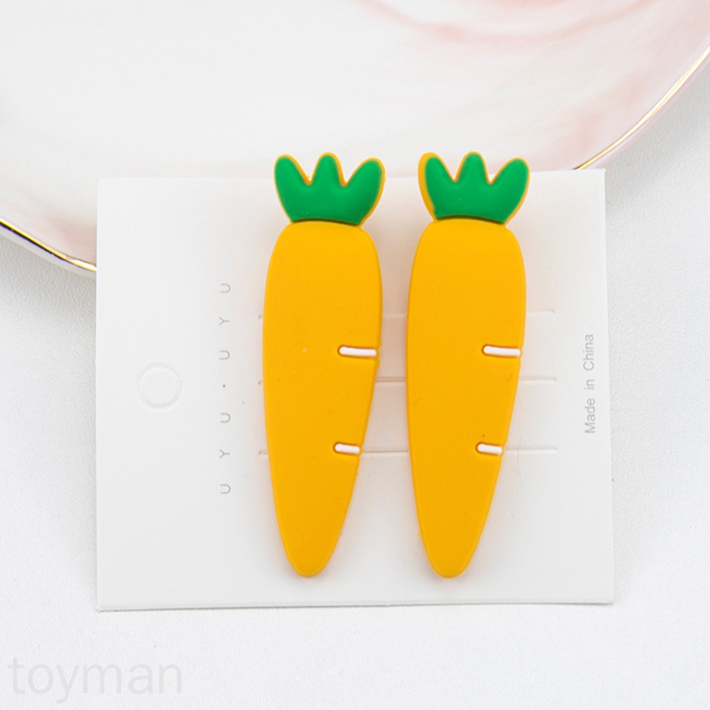 Set 2 Kẹp Tóc Kim Loại Hình Trái Cây Dễ Thương Cho Bé Gái