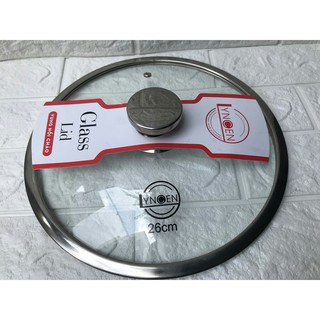 Nắp Nồi Chảo Kính Thủy Tinh Viền INOX LYNCEN Size 18Cm- Nắp Nồi Chảo Kính Cường Lực Siêu Bền