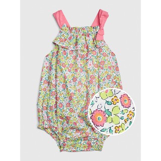 18-24M  Bodysuit bé gái / Romper bé gái Baby Gap vải kate 100% cotton in hoa toàn phần xanh lá cây hồng